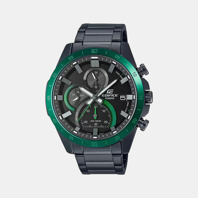 Edifice Men Quartz Black Dial Chronograph Stainless Steel Watch Ed514