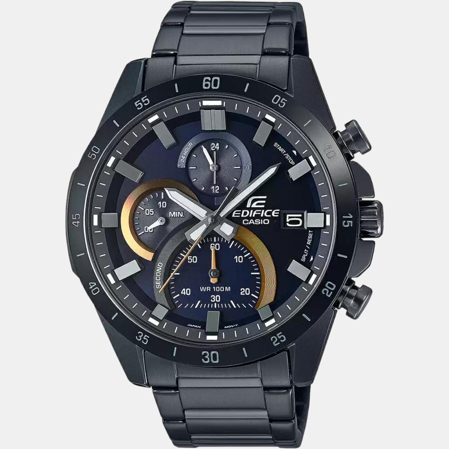 Edifice Men Quartz Black Dial Chronograph Stainless Steel Watch Ed515