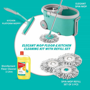 Elegant Mop Floor Cleaning Kit With Added Refill (Spotzero by Milton)