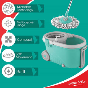 Elegant Mop Floor Cleaning Kit With Added Refill (Spotzero by Milton)