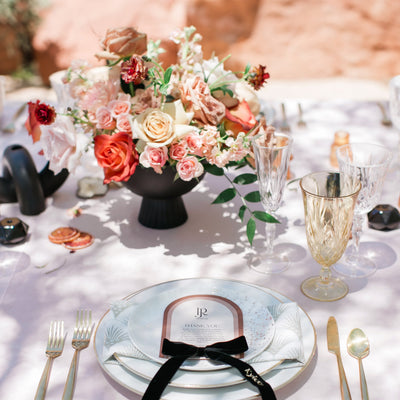 Chic Peach and Toffee Sedona Styled Wedding