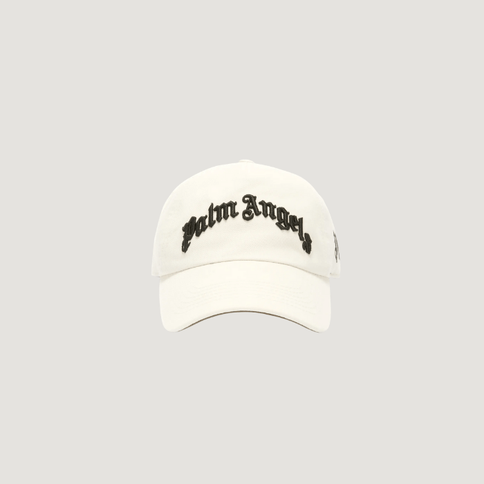 Palm Angels Embroidered Curved Logo baseball cap white