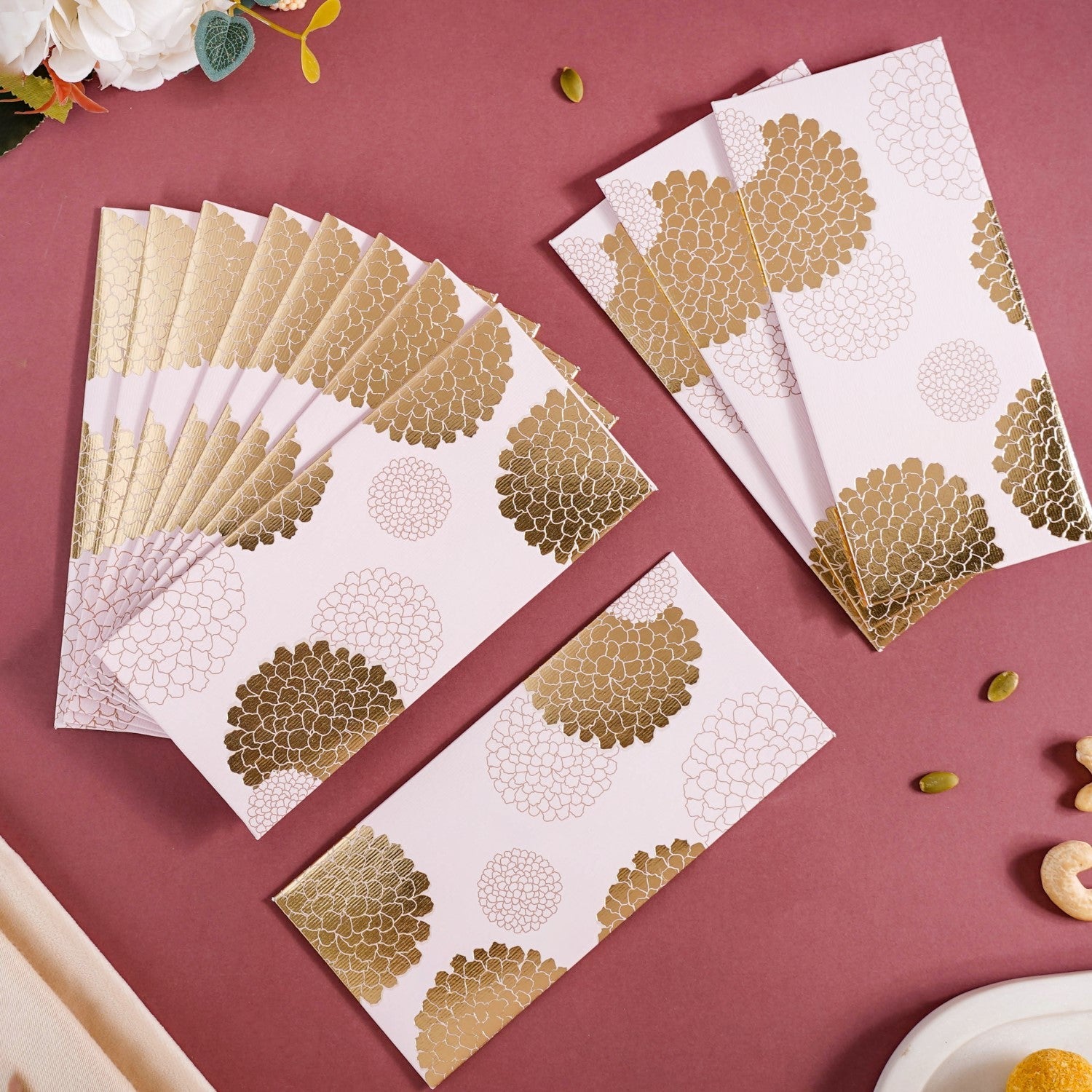 Set Of 12 Marigold Fancy Money Envelope