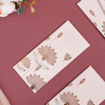 Money Gift Envelope Gold Lotus Set Of 12 Pink