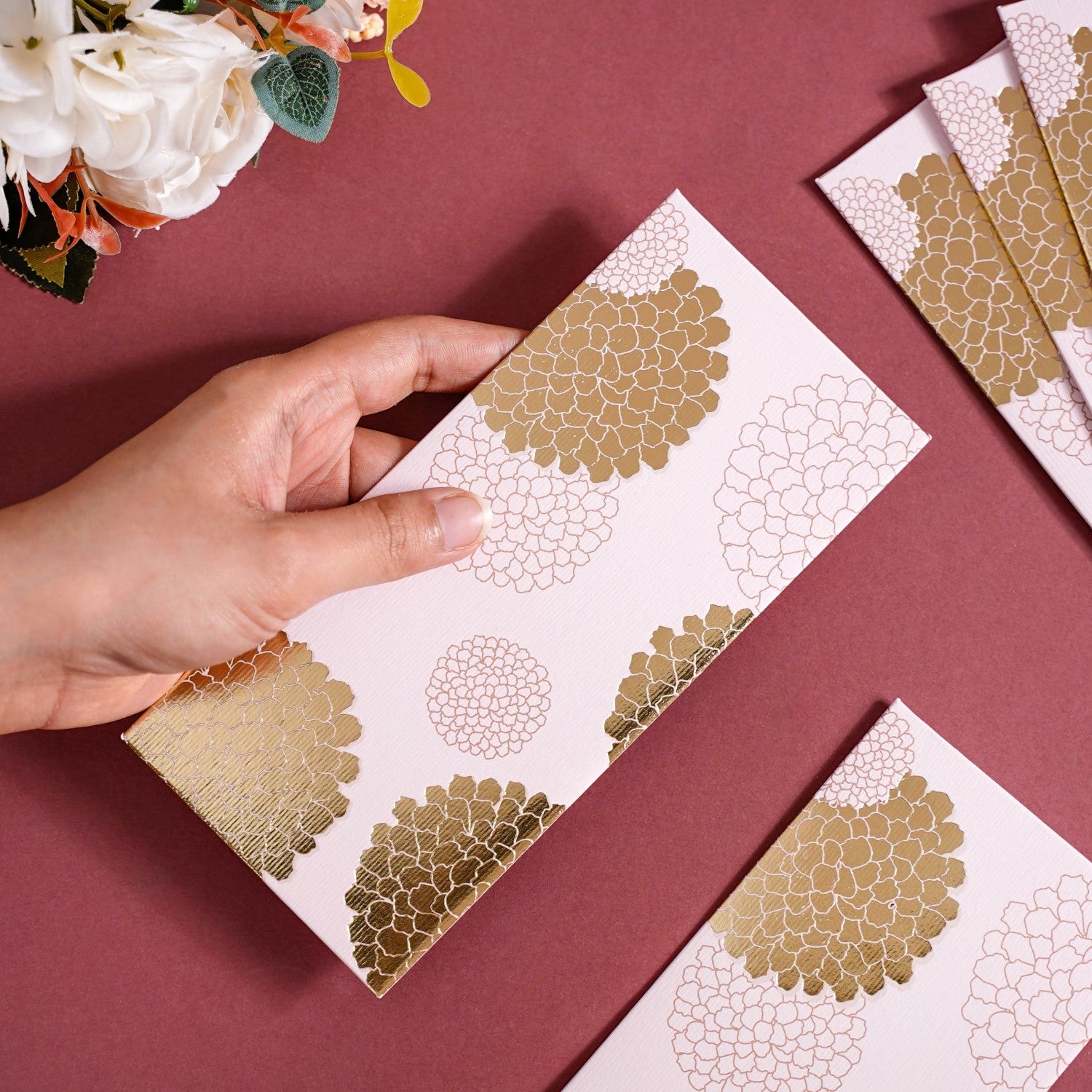 Set Of 12 Marigold Fancy Money Envelope