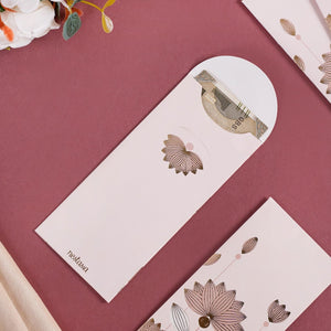 Money Gift Envelope Gold Lotus Set Of 12 Pink