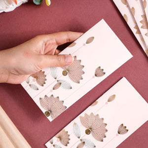 Money Gift Envelope Gold Lotus Set Of 12 Pink