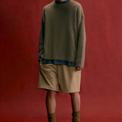 Heavy Waffle Crewneck Sweater