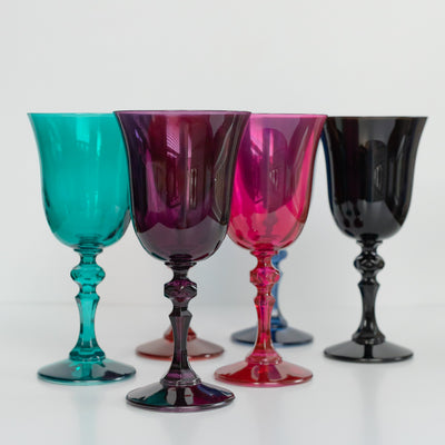 Estelle Colored Regal Goblet - Set of 6 {Jewel Toned Mixed Set}