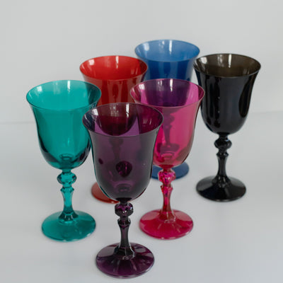 Estelle Colored Regal Goblet - Set of 6 {Jewel Toned Mixed Set}