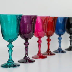 Estelle Colored Regal Goblet - Set of 6 {Jewel Toned Mixed Set}