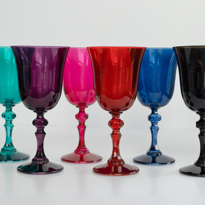 Estelle Colored Regal Goblet - Set of 6 {Jewel Toned Mixed Set}