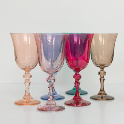 Estelle Colored Regal Goblet - Set of 6 {Pastel Mixed Set}