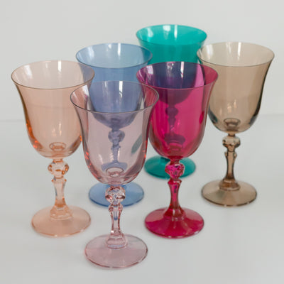 Estelle Colored Regal Goblet - Set of 6 {Pastel Mixed Set}