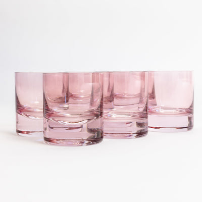Estelle Colored Rocks Glass - Set of 6 {Rose)