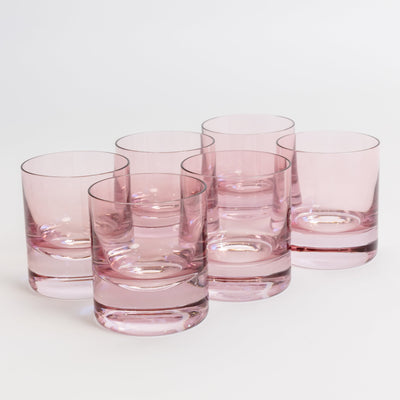 Estelle Colored Rocks Glass - Set of 6 {Rose)