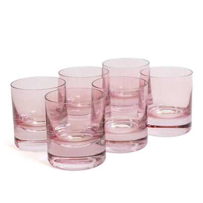 Estelle Colored Rocks Glass - Set of 6 {Rose)
