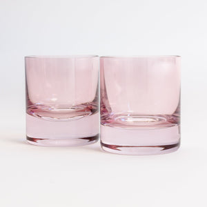Estelle Colored Rocks Glass - Set of 2 {Rose}