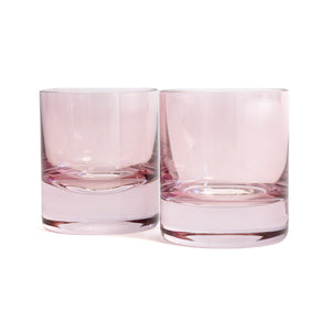 Estelle Colored Rocks Glass - Set of 2 {Rose}