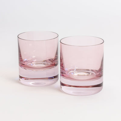 Estelle Colored Rocks Glass - Set of 2 {Rose}