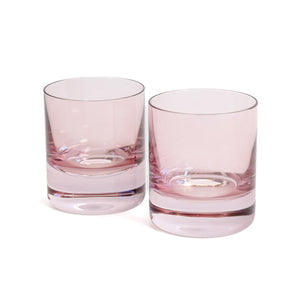 Estelle Colored Rocks Glass - Set of 2 {Rose}