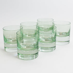 Estelle Colored Rocks Glass - Set of 6 {Mint Green}