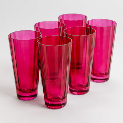 Estelle Colored Sunday High Balls - Set of 6 {Fuchsia}