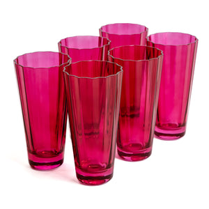 Estelle Colored Sunday High Balls - Set of 6 {Fuchsia}