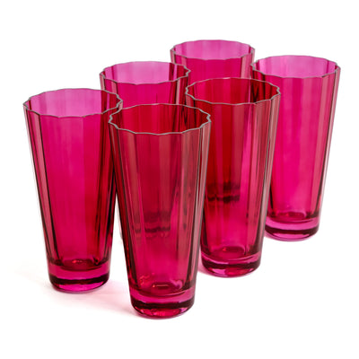 Estelle Colored Sunday High Balls - Set of 6 {Fuchsia}