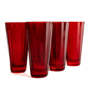 Estelle Colored Sunday High Balls - Set of 6 {Red}