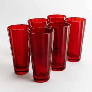 Estelle Colored Sunday High Balls - Set of 6 {Red}