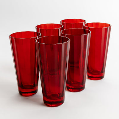 Estelle Colored Sunday High Balls - Set of 6 {Red}