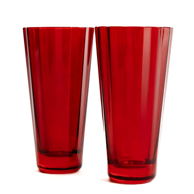 Estelle Colored Sunday High Balls - Set of 2 {Red)