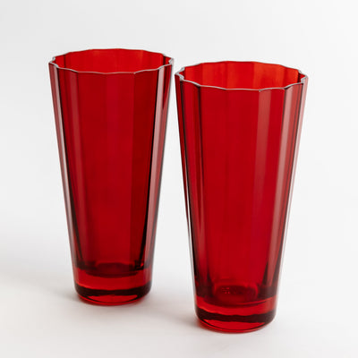 Estelle Colored Sunday High Balls - Set of 2 {Red)