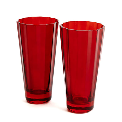 Estelle Colored Sunday High Balls - Set of 2 {Red)