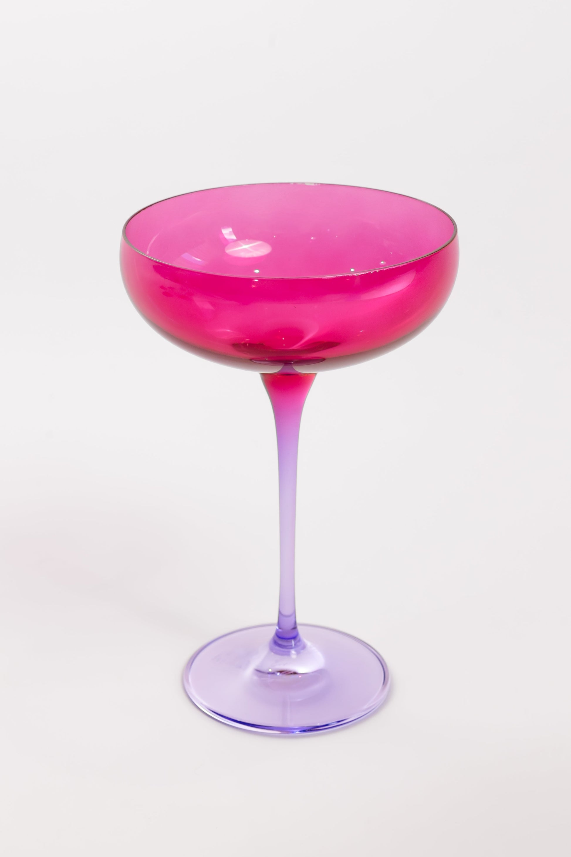 Estelle Colored Champagne Coupe - Set of 2 {Colorblock: Fuchsia + Lavender}
