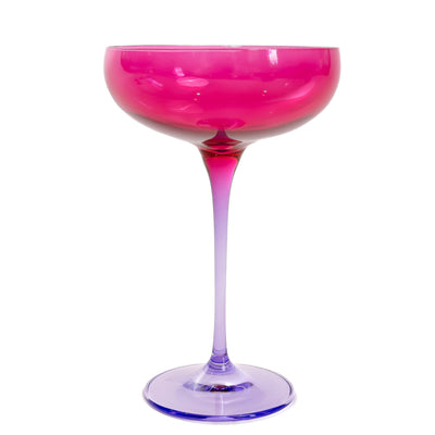Estelle Colored Champagne Coupe - Set of 6 {Colorblock: Fuchsia + Lavender}