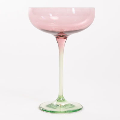 Estelle Colored Champagne Coupe - Set of 2 {Colorblock: Rose + Mint Green}