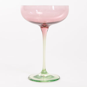 Estelle Colored Champagne Coupe - Set of 6 {Colorblock: Rose + Mint Green}