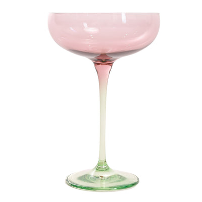 Estelle Colored Champagne Coupe - Set of 2 {Colorblock: Rose + Mint Green}