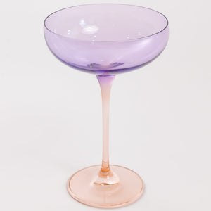 Estelle Colored Champagne Coupe - Set of 2 {Colorblock: Lavender+ Blush Pink}