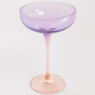 Estelle Colored Champagne Coupe - Set of 6 {Colorblock: Lavender + Blush Pink}
