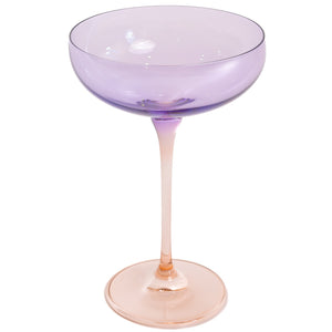 Estelle Colored Champagne Coupe - Set of 2 {Colorblock: Lavender+ Blush Pink}
