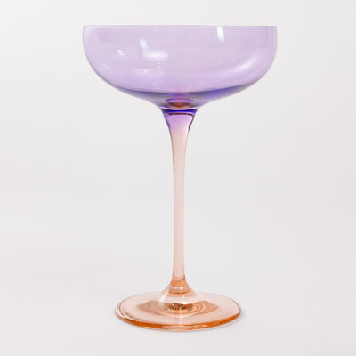 Estelle Colored Champagne Coupe - Set of 6 {Colorblock: Lavender + Blush Pink}