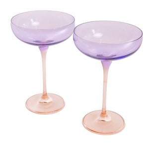 Estelle Colored Champagne Coupe - Set of 2 {Colorblock: Lavender+ Blush Pink}