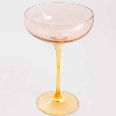 Estelle Colored Champagne Coupe - Set of 2 {Colorblock: Blush Pink + Yellow}