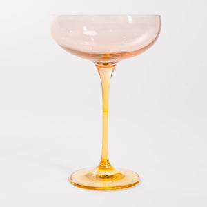 Estelle Colored Champagne Coupe - Set of 6 {Colorblock: Blush Pink + Yellow}