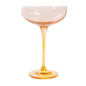 Estelle Colored Champagne Coupe - Set of 2 {Colorblock: Blush Pink + Yellow}