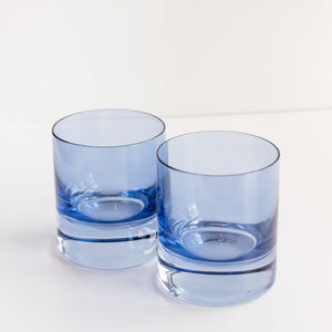 Estelle Colored Rocks Glass -  Set of 2 {Cobalt Blue}