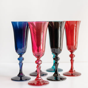Estelle Colored Regal Flute - Set of 6 {Jewel Toned Mixed Set}